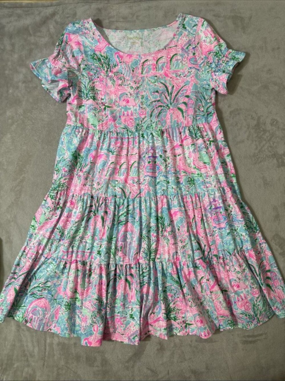 Lilly Pulitzer Jodee floral print dress bali blue spotted on worth small